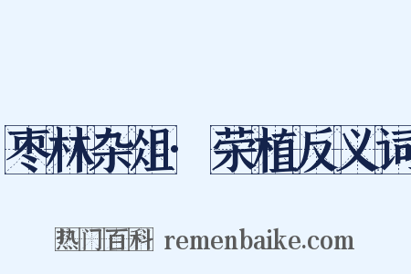 枣林杂俎·荣植反义词是什么意思的图片